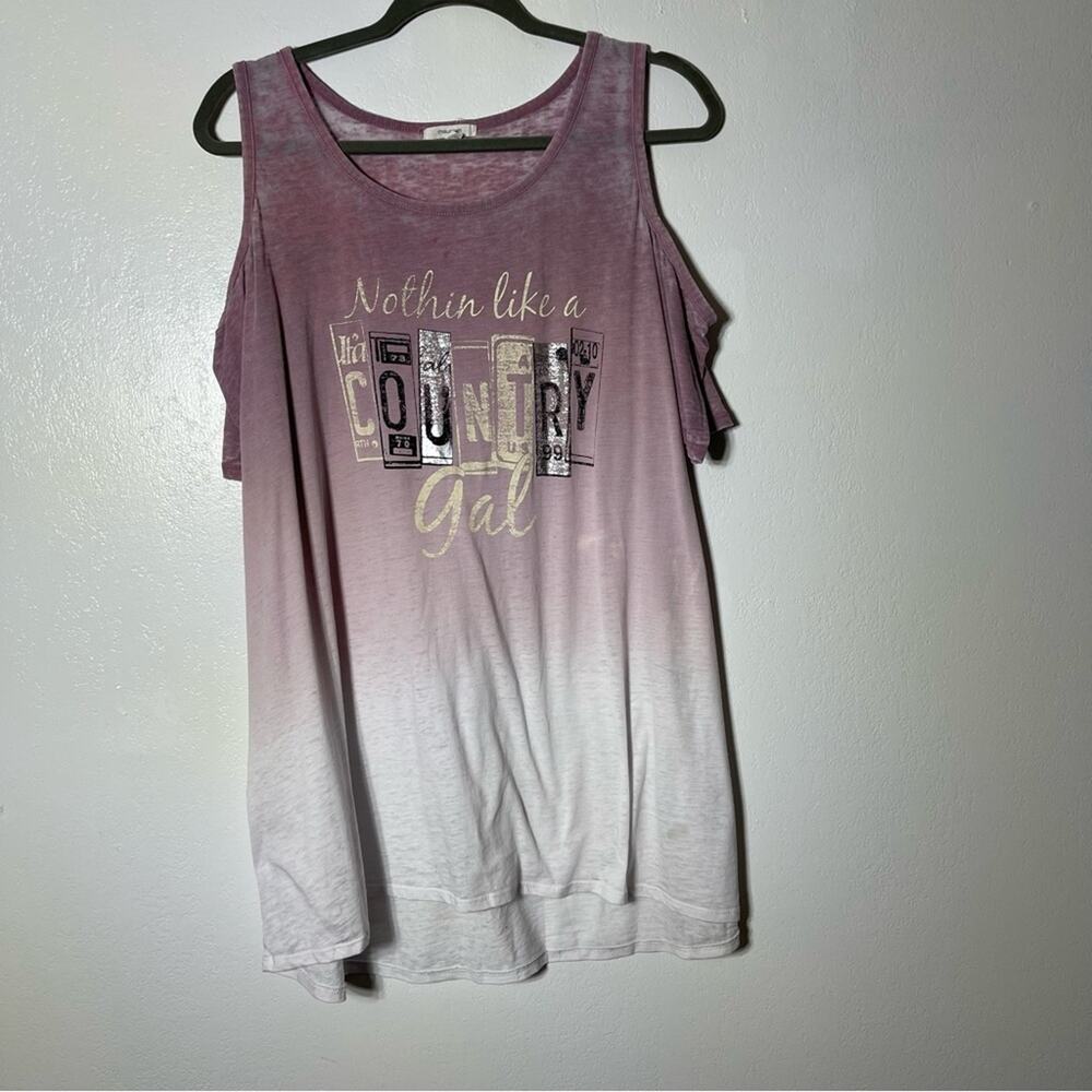 Maurices. Cold Shoulder Burnout Country Girl Shirt. Size 2x. Good used condition